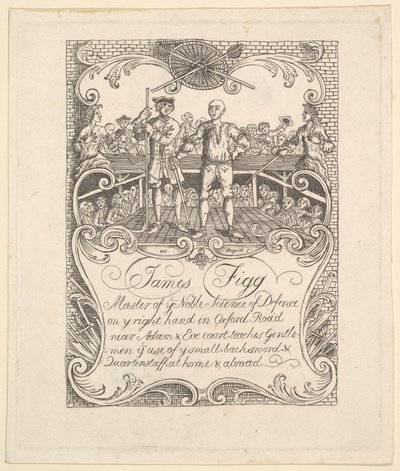 Byteskort för James Figg, 1790-talet. av Unbekannt