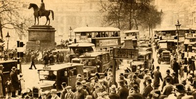 Trafik på Trafalgar Square, London, 1933. av Unbekannt
