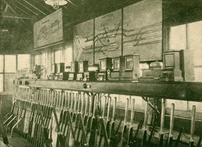 Tågrörelsediagram i Signal-Box, Metropolitan Railway, 1930. av Unbekannt