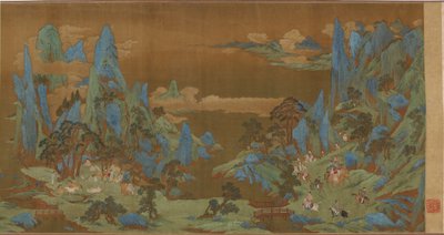 Resenärer i Springtime Mountains, 1500-1600-talet. av Unbekannt