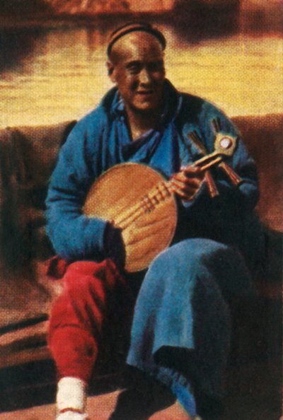 Resande musiker, Kina, c1928. av Unbekannt