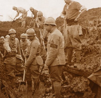 Skyttegravar, Quennevières, norra Frankrike, c1914-c1918 av Unbekannt