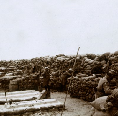 Skyttegravar vid Mamelon Vert, Nieuwpoort, Flandern, Belgien, c1914-c1918 av Unbekannt