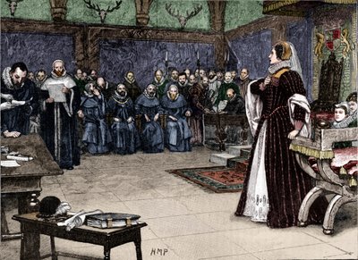 Rättegång mot Mary Queen of Scots i Fotheringhay Castle, 1586 1905 av Unbekannt