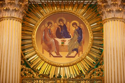 Trinity Cathedral ; Ikonostasen ; Sankt Petersburg Ryssland av Unbekannt