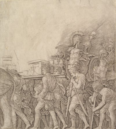 Triumf av Caesar: Soldater som bär troféer, ca. 1490. av Unbekannt