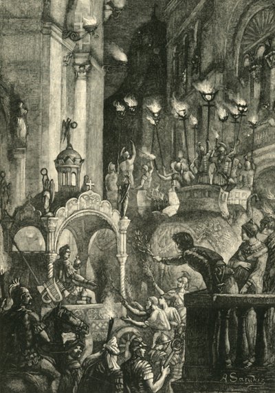 Heraclius triumf i Konstantinopel, 629 AD, 1890. av Unbekannt