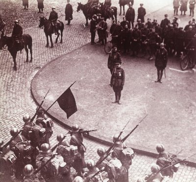 Trupper marscherar, Aachen, Tyskland, c1914-c1918 av Unbekannt