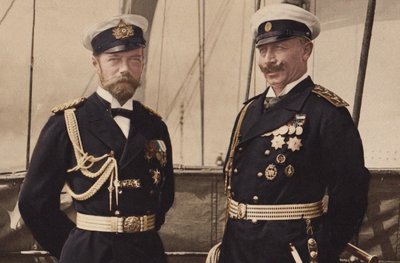 Tsar Nicholas II and Kaiser Wilhelm II in Björkö, 1905. av Unbekannt