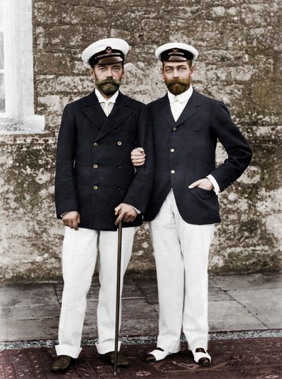 Tsar Nicholas II av Ryssland och kung George V av Storbritannien av Unbekannt