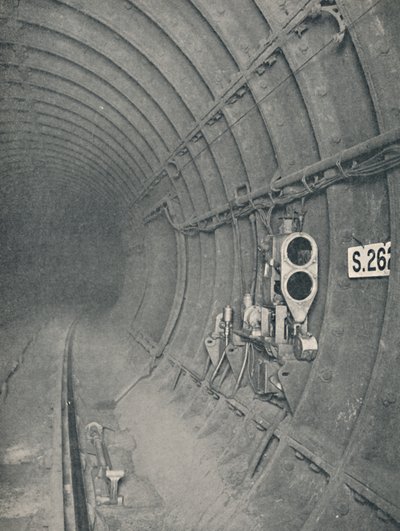 Tunnelsignal och automatiskt tågstopp. London Underground Railways, 1926 av Unbekannt