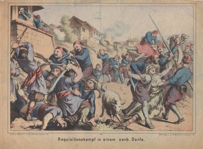 Turkisk rekvisitionsstrid i en serbisk by av Unbekannt