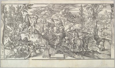 Turkiska soldater i vila från frisen Ces Moeurs et fachons de faire de Turcz Customs ..., 1553. av Unbekannt