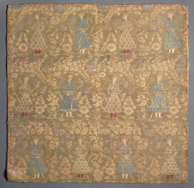 Twillväv med falkoner bland rosenbuskar, 1650-1699. av Unbekannt