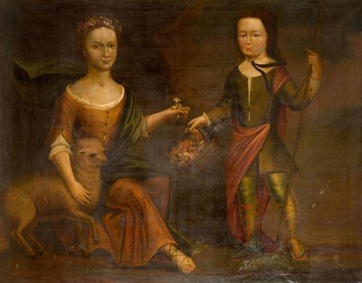 Två barn av familjen Holte, 1800. av Unbekannt