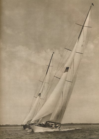 Två berömda yachter i en spännande tävling, 1936 av Unbekannt