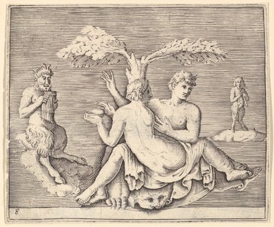 Two Lovers with Pan, publicerad ca. 1599-1622. av Unbekannt
