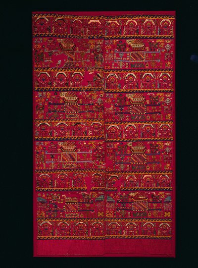 Två gobelängvävda panelfragment, 1000-1460-tal. av Unbekannt