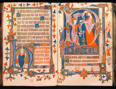 Två sidor från A Book of Hours, c1350 av Unbekannt