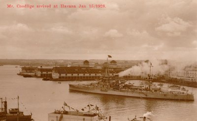 USA:s president Calvin Coolidges ankomst till Havanna för Pan American Conference, 15 januari 1928 av Unbekannt
