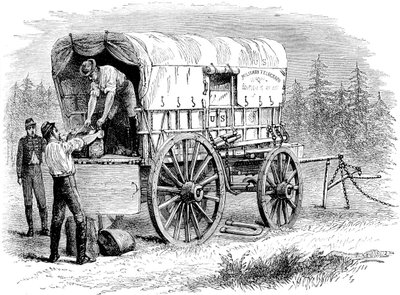 Amerikansk militär telegrafvagn, amerikanska inbördeskriget, 1861-1865 c1880 av Unbekannt