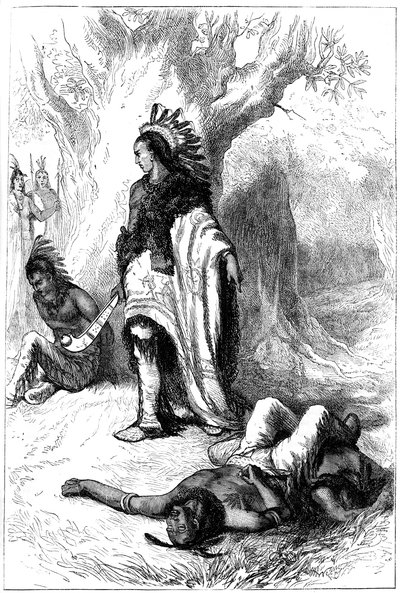 Uncas och Miantonomoh, 1643 c1880 av Unbekannt
