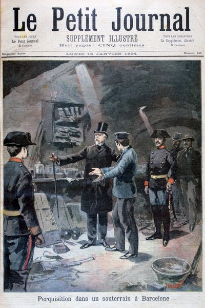 Underjordiskt sökande efter anarkister, Barcelona, 1894 av Unbekannt