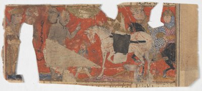 Oidentifierad scen och textfragment från en Shahnama Book of Kings, ca. 1330-40. av Unbekannt