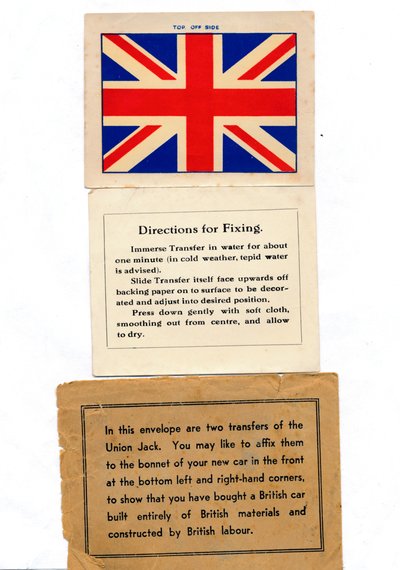 Union Jack bilöverföringar, c1960-talet av Unbekannt