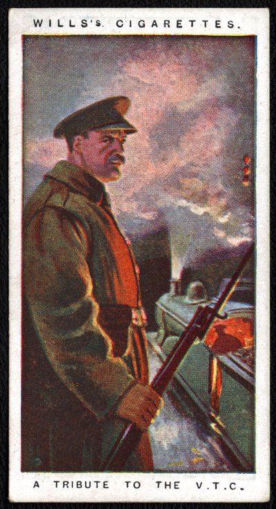 Storbritannien: Ett av en serie på tjugofyra cigarettkort som publicerades 1917 av Imperial Tobacco Company som en hyllning till de militära och civila styrkornas krigsinsatser av Unbekannt
