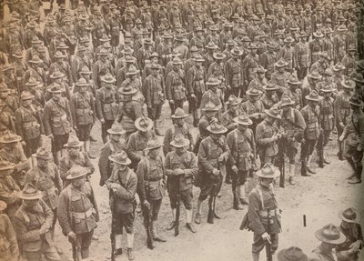 Förenta staternas trupper i parad innan deras marsch genom London den 15 augusti 1917, när de var av Unbekannt