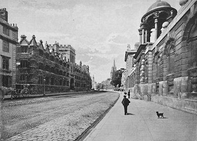 University College från High Street, Oxford, c1896 av Unbekannt