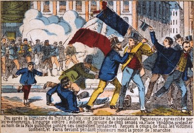 Uppror som ledde till upprättandet av Pariskommunen, 1871. av Unbekannt