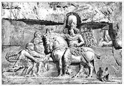Valeriana vid Sapors fötter, kungliga gravar i Naksh-I-Rustem, Persepolis, Iran, 1895 av Unbekannt