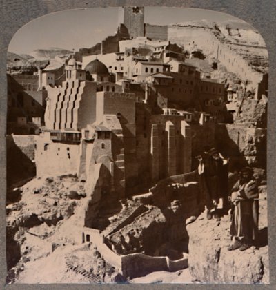 Valley of Mar Saba and Convent, från Brook Kedron, c1900 av Unbekannt