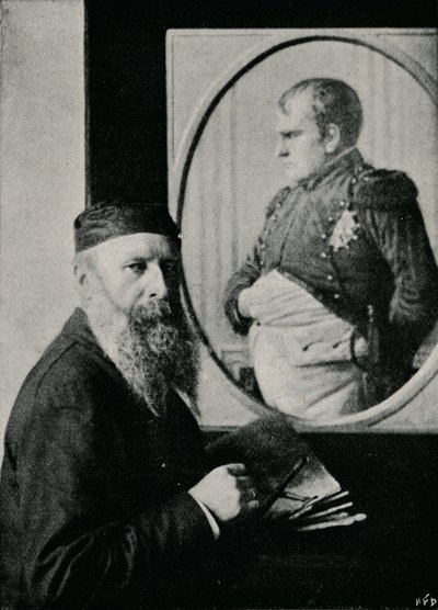 Verestchagin målar en bild av Napoleon, c1890, 1910 av Unbekannt