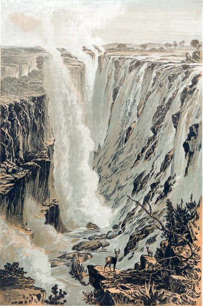 Victoriafallen, Afrika, sett från öster, 1866 av Unbekannt
