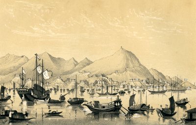 Victoria Town, Hong Kong Island, 1847 av Unbekannt