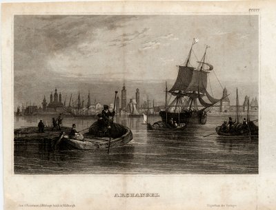 Utsikt över Archangelsk, 1833 av Unbekannt