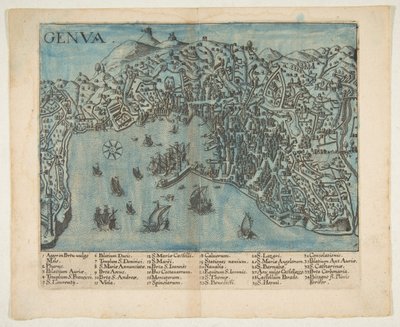 Utsikt över Genua, 1604. av Unbekannt