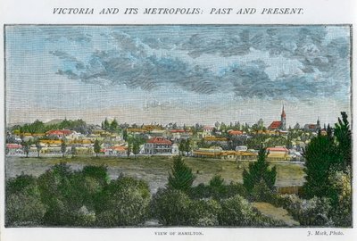 Utsikt över Hamilton, Victoria, Australien, c1885 av Unbekannt