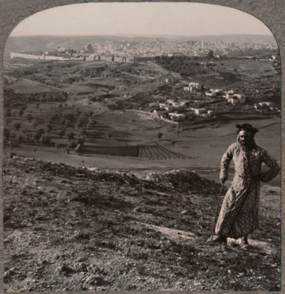 Utsikt över Jerusalem från berget Scopus, c1900 av Unbekannt