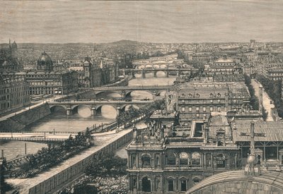 Utsikt över Paris, visar de sju broarna, 1882 av Unbekannt