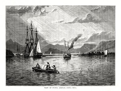 Utsikt över Punta Arenas, Costa Rica, 1877 av Unbekannt