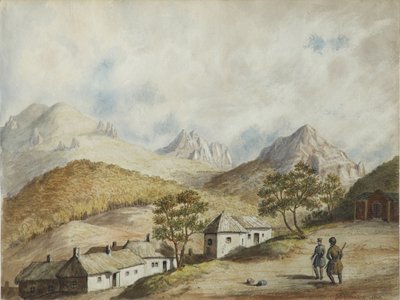 Utsikt över Zheleznovodsk, 1842 av Unbekannt