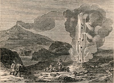 Utsikt över en gejser, eller varm fontän, 7 december 1833. av Unbekannt