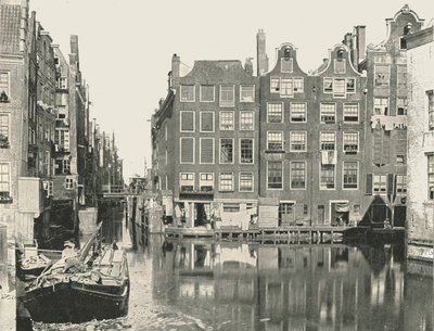 Utsikt över en av huvudkanalerna, Amsterdam, Nederländerna, 1895. av Unbekannt
