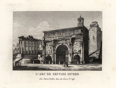 Utsikt över Septimius Severus båge, Arco di Settimio Severo, Forum Romanum, Rom av Unbekannt