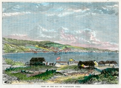 Utsikt över Valparaisobukten, Chili, c1880 av Unbekannt