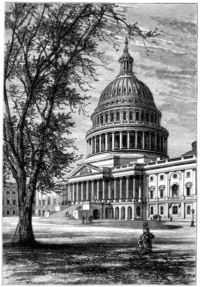 Utsikt över Capitolium, Washington DC, USA, c1880 av Unbekannt